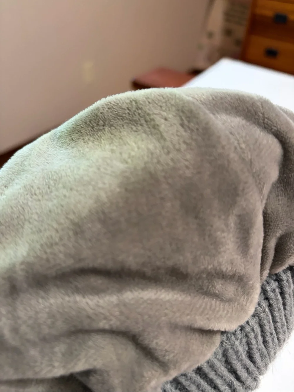 Britt's Knits Gray Quilted Beanie with Plush Faux Fur Pom